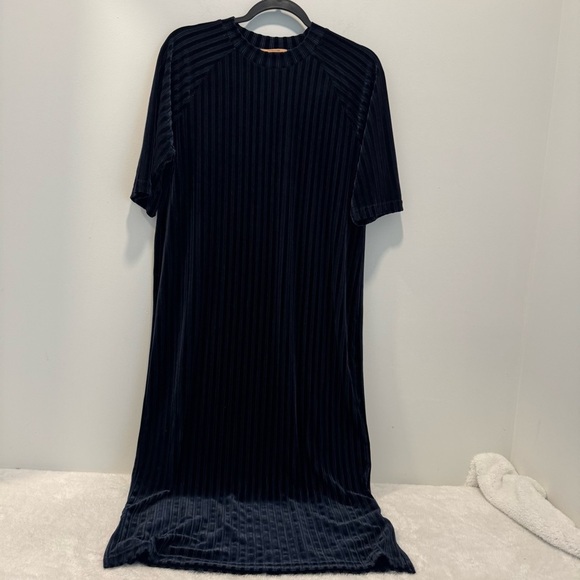 Scotch & Soda Stripe velvet midi dress size M - Picture 2 of 14